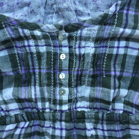 Aeropostale Plaid Cotton Gauze Top NWT - Picture 2 of 10